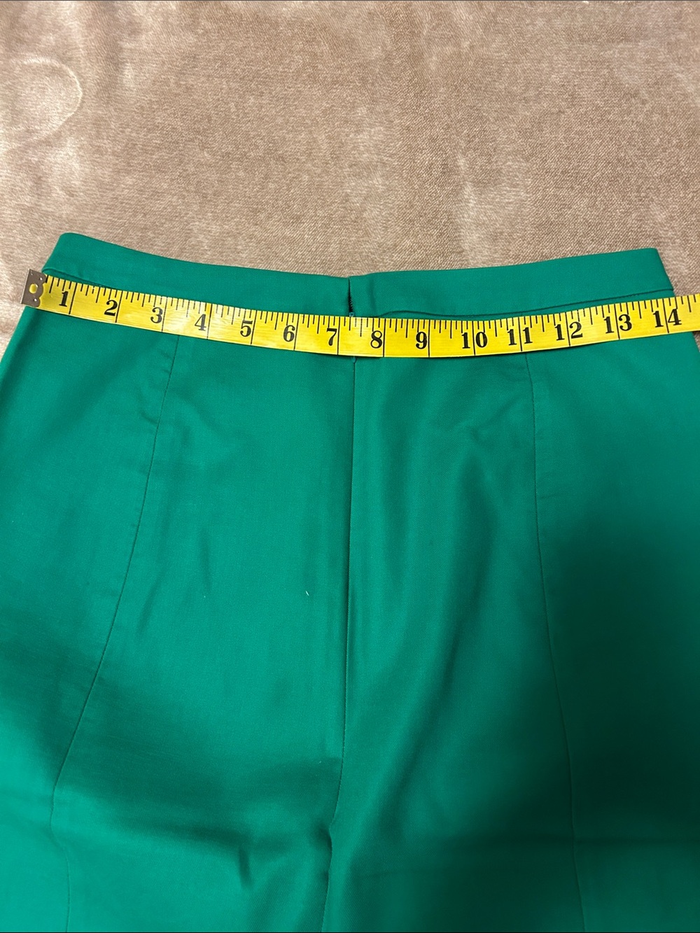 J. Crew Emerald Green Pencil Skirt Cotton Twill,  Size 0O - Picture 6 of 7